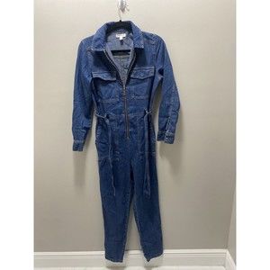 Topshop Denim Jean‎ Collared Jumpsuit Size 2 EUC